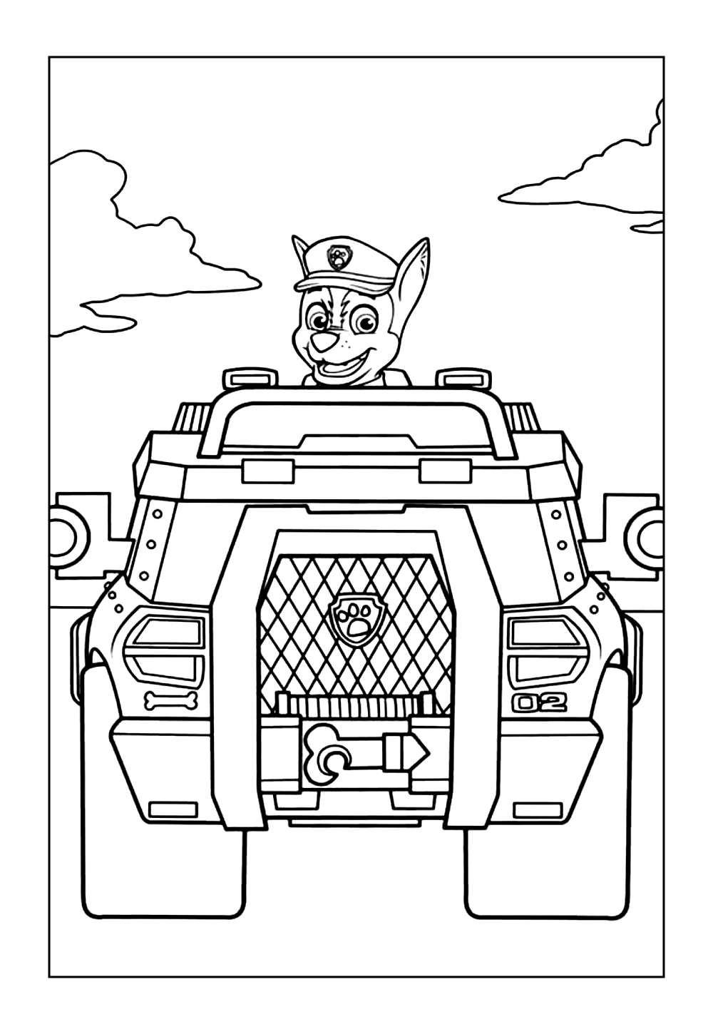 Desenho do Tracker da Patrulha Canina para colorir