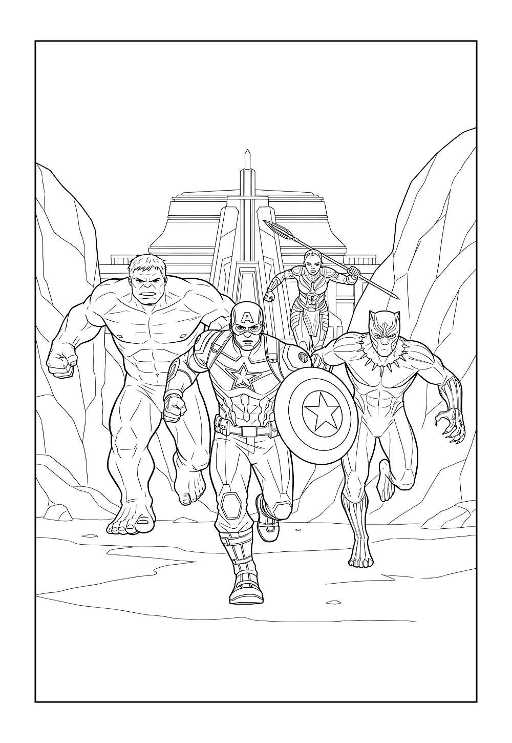 Desenho dos Vingadores para colorir