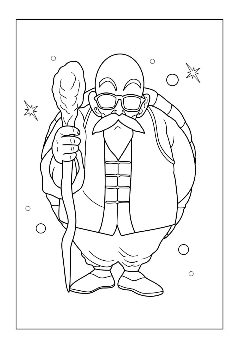 Desenho de Mestre Kame para pintar