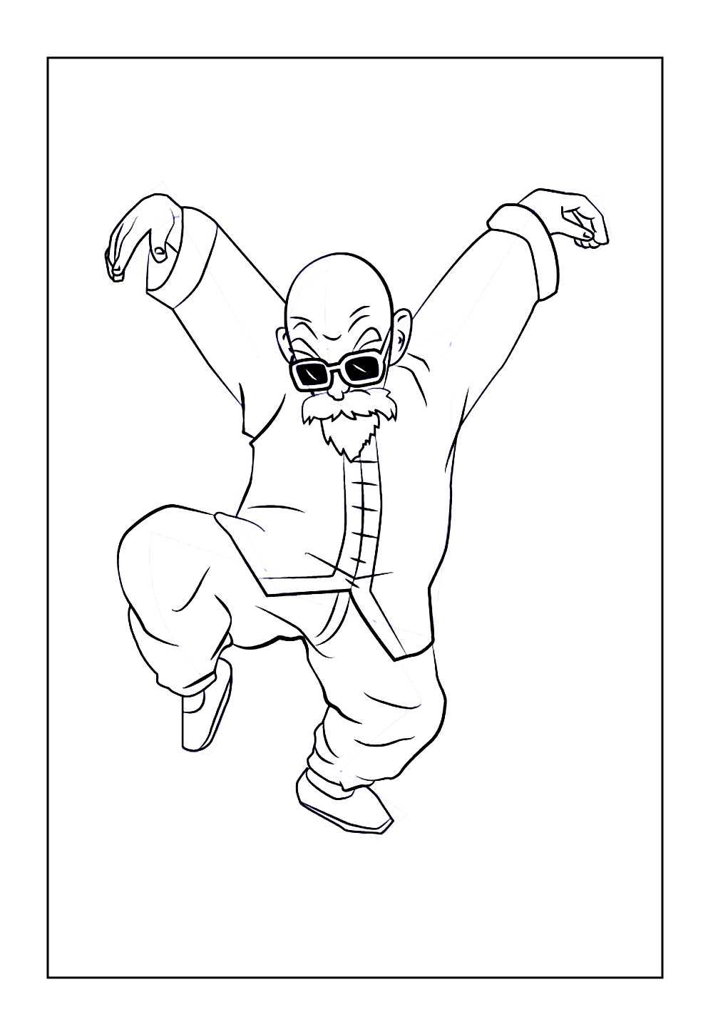 Desenho de Mestre Kame para colorir