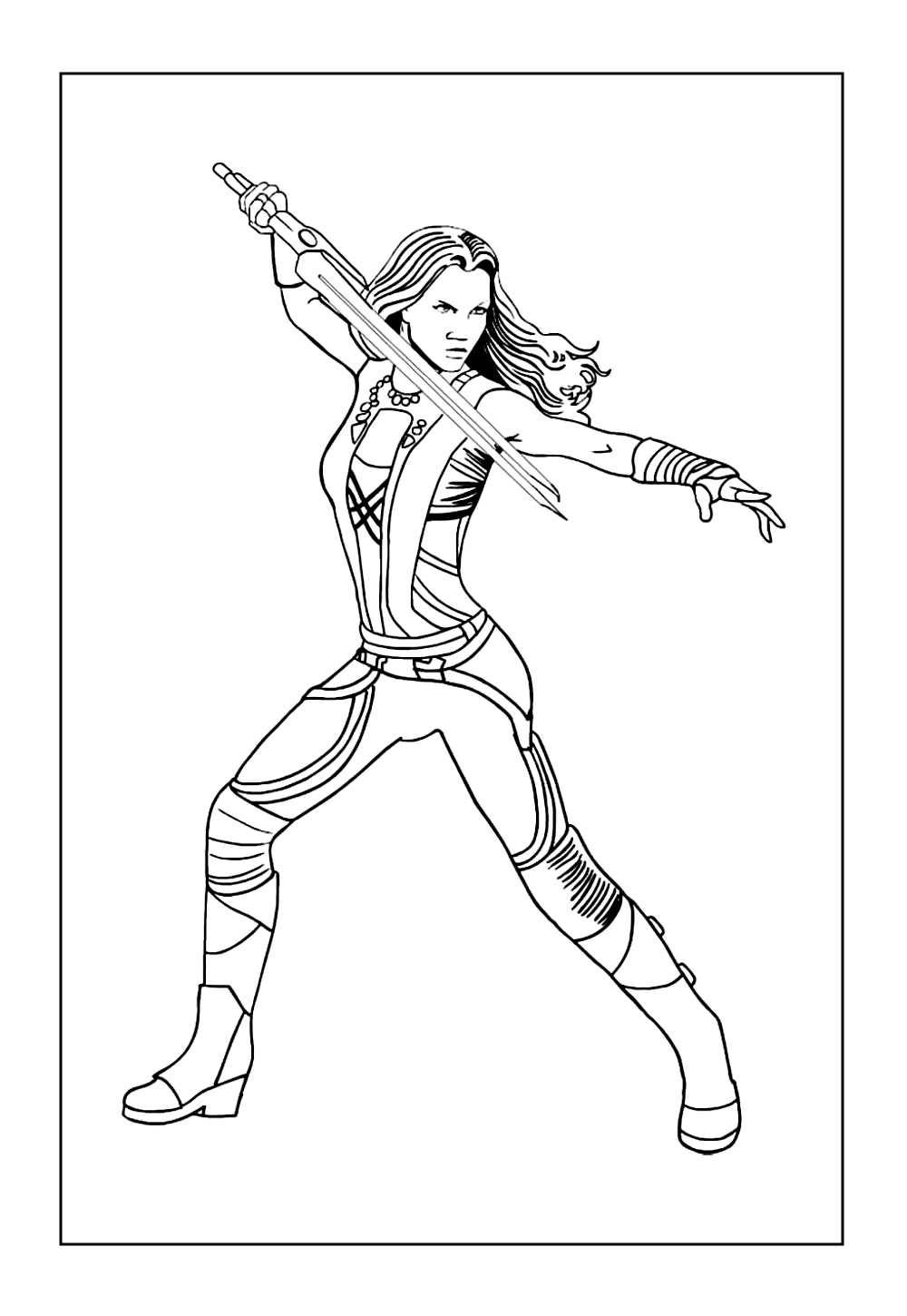 Desenho da Gamora para colorir