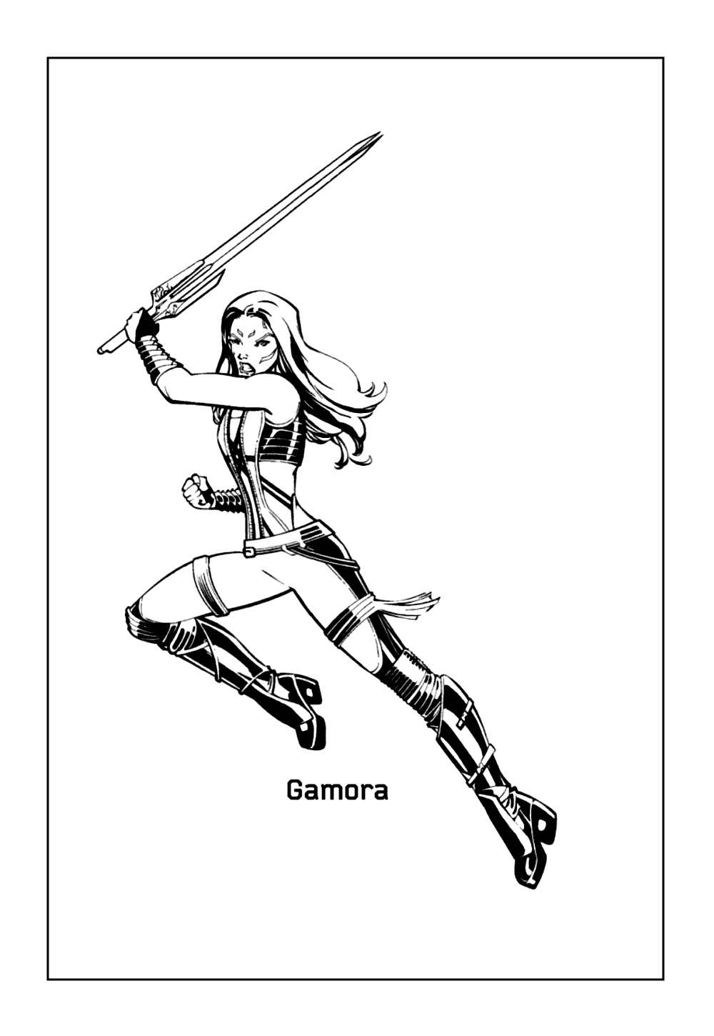 Desenho da Gamora para colorir