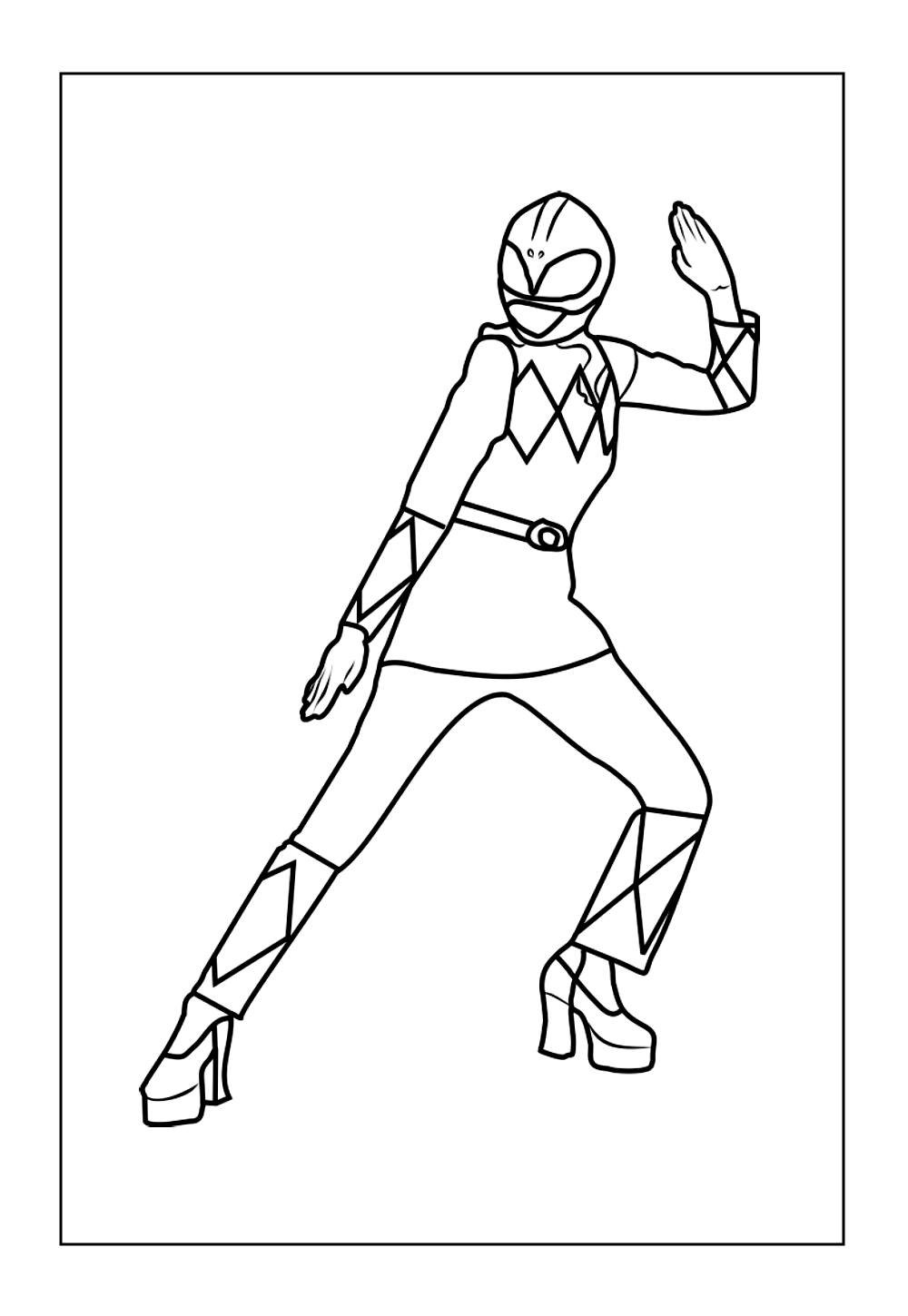 Desenho Power Ranger Rosa para imprimir