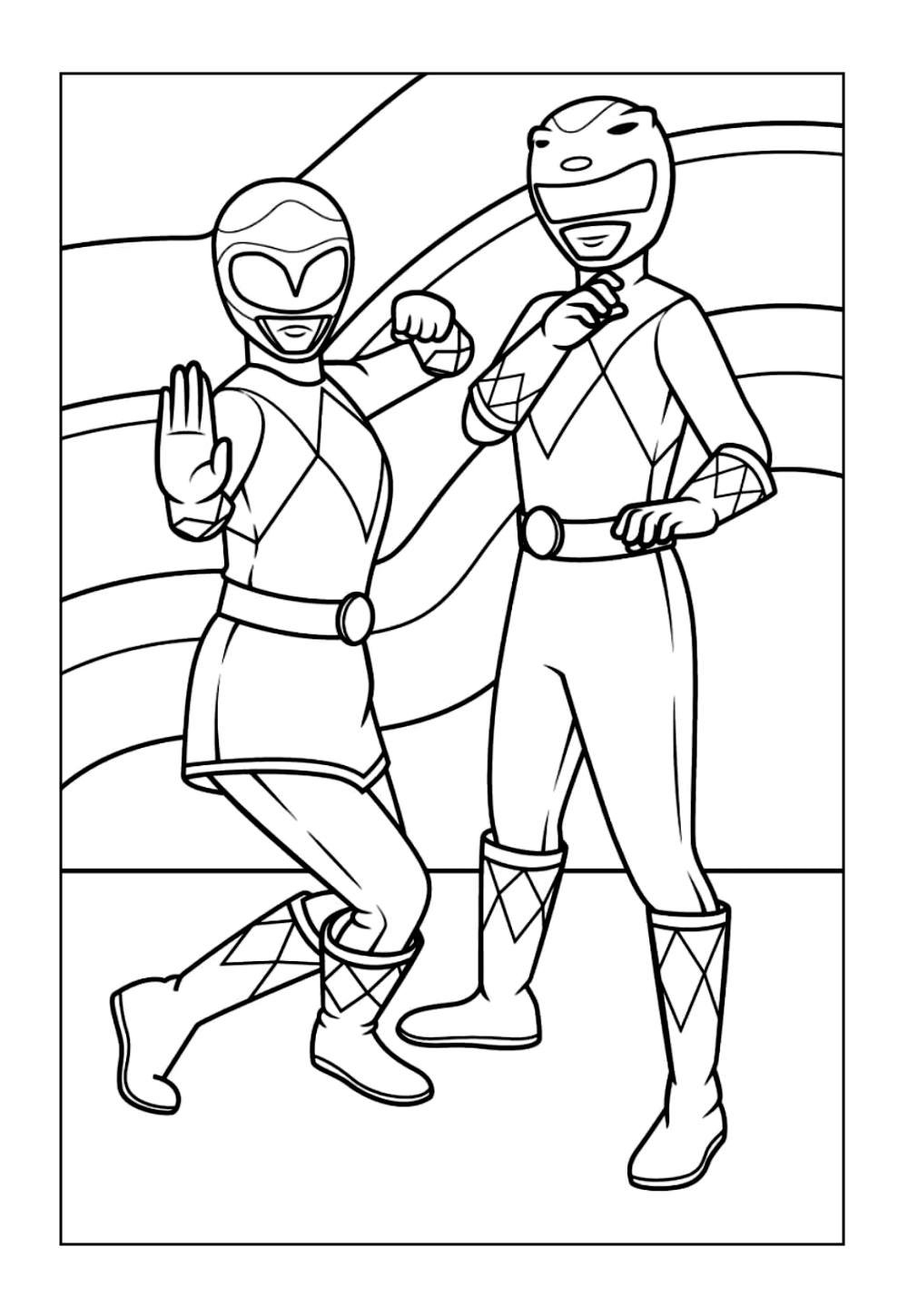 Desenho dos Power Ranger para pintar