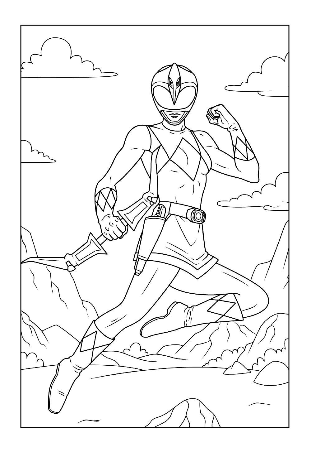 Power Ranger Rosa para pintar