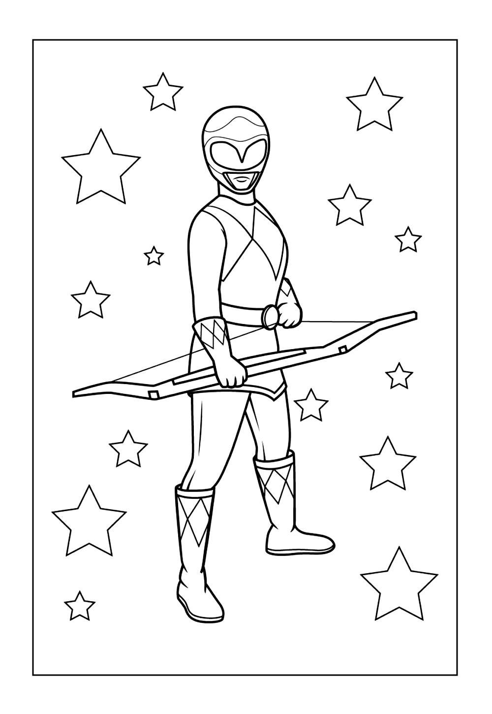Power Ranger Rosa para colorir