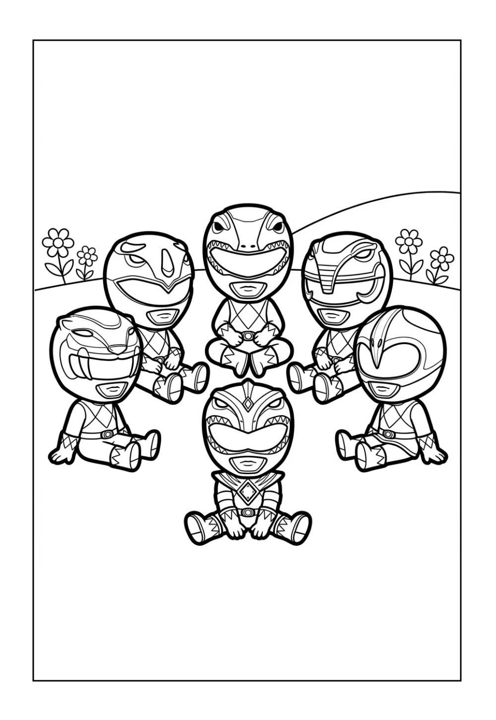 Desenho dos Power Ranger para colorir