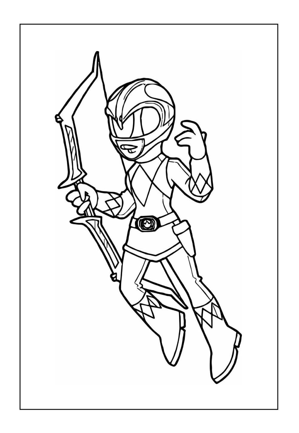 Desenho da Power Ranger Rosa para colorir
