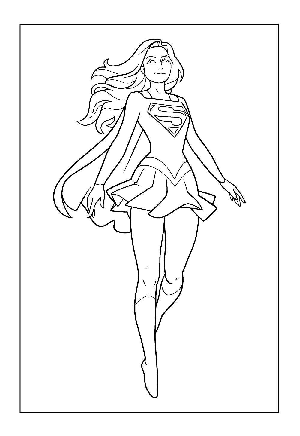 Desenho da Supergirl para colorir