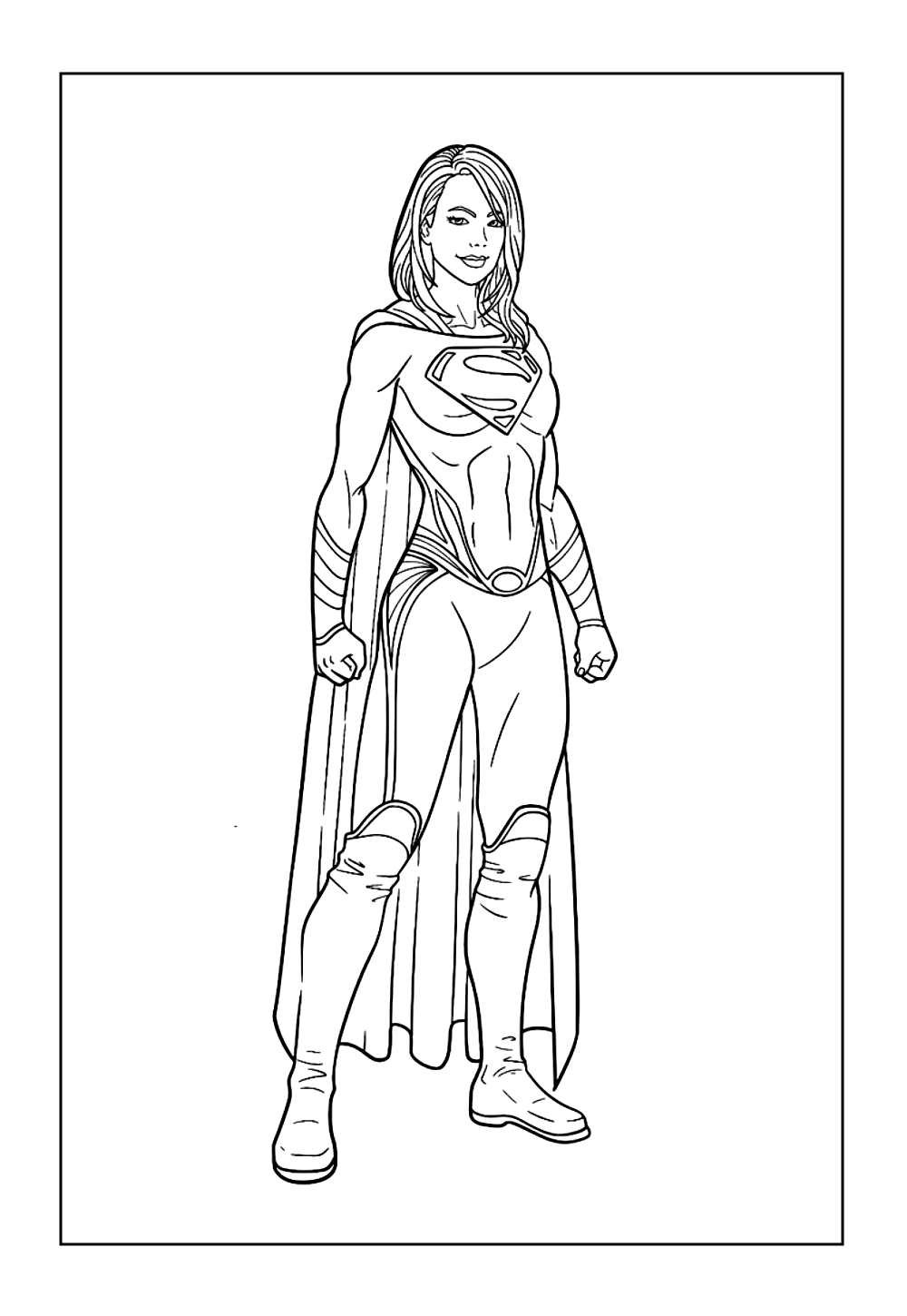 Desenho da Supergirl para imprimir e colorir