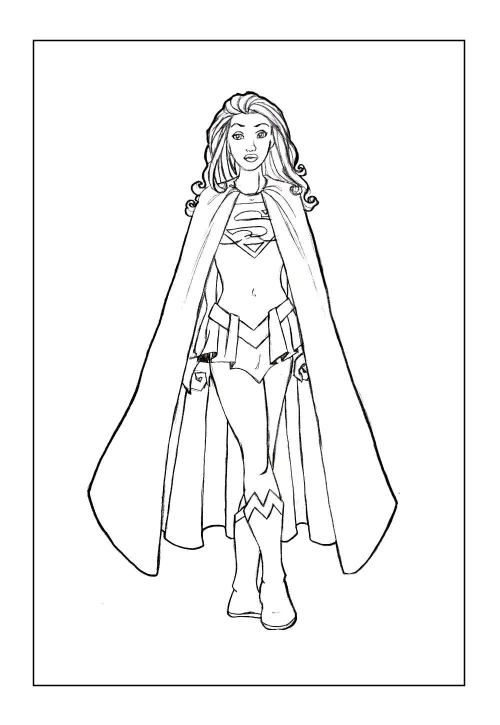 Desenho da Supergirl para colorir