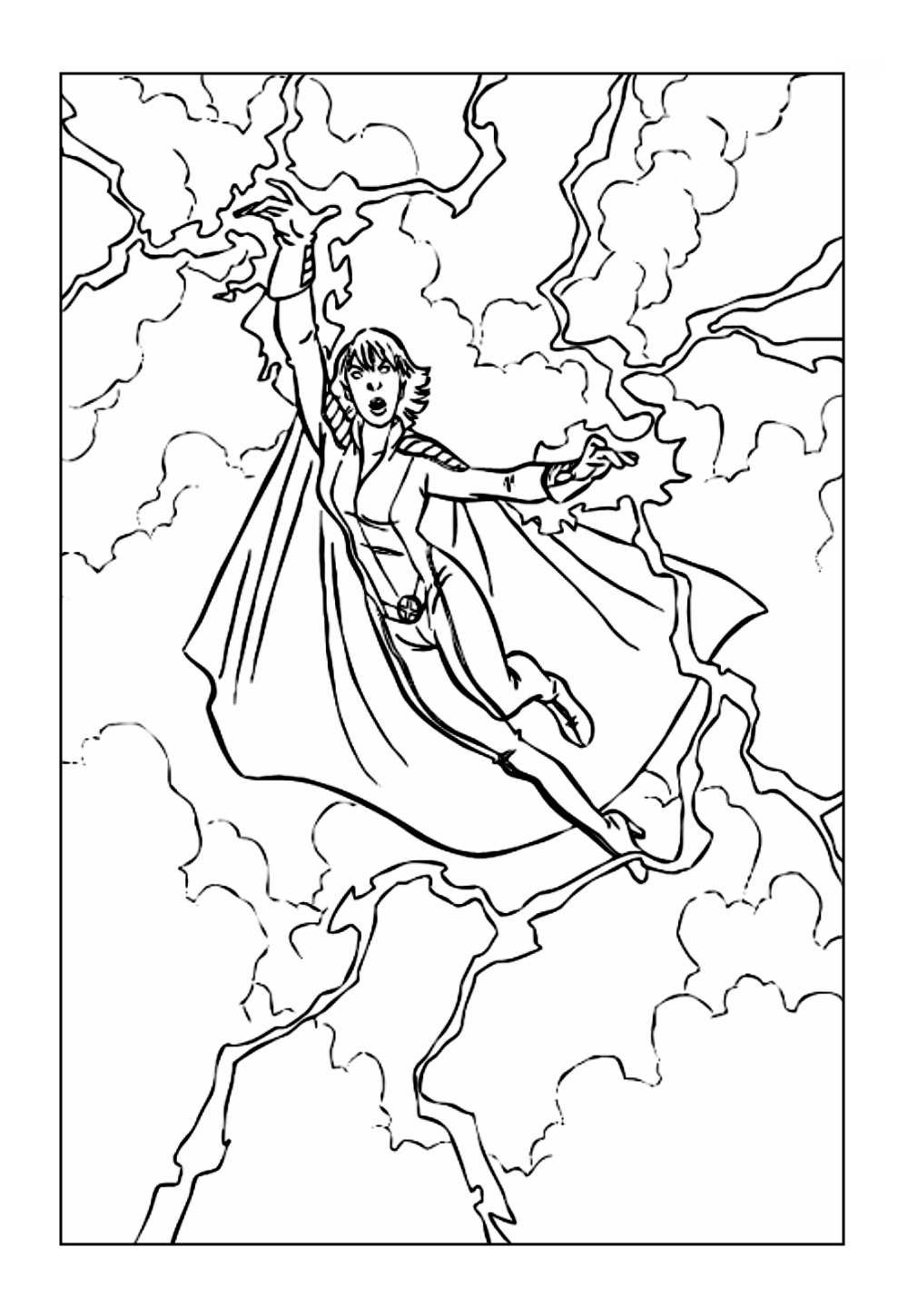 Tempestade do X-Men para pintar