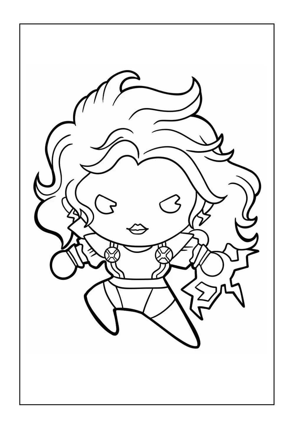 Tempestade do X-Men para colorir