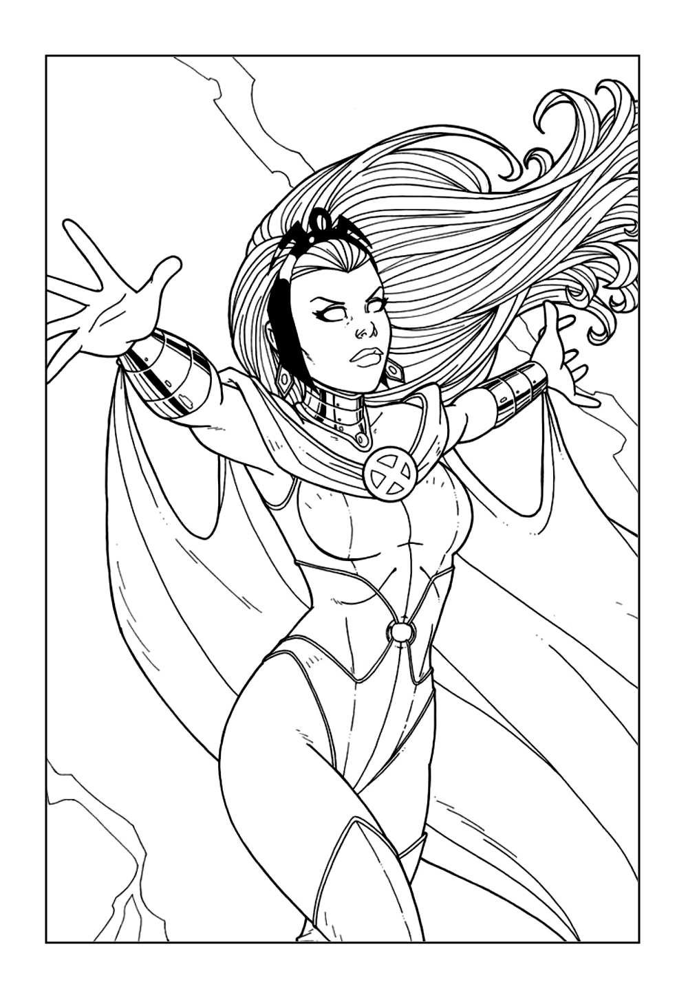 Desenho da Tempestade do X-Men para colorir