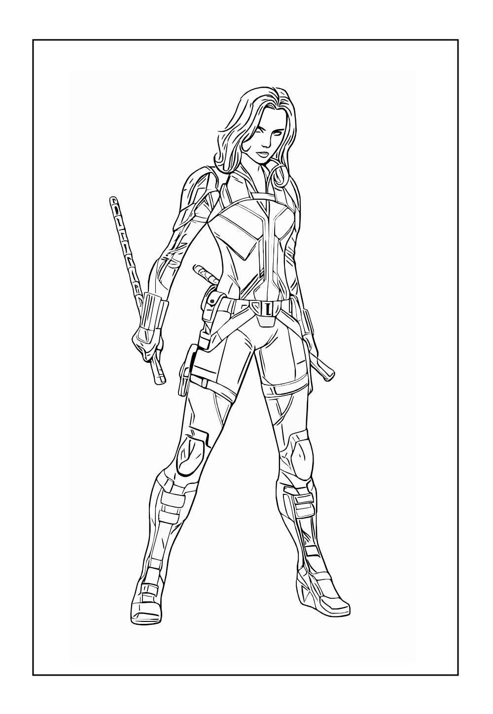 Desenho da Viúva Negra para colorir