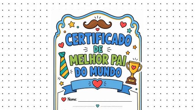 Desenhos de Certificado de Melhor Pai do Mundo para colorir