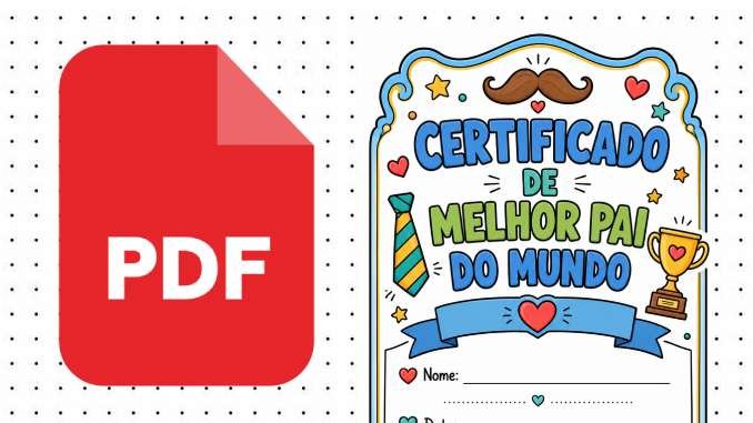 Desenhos de Certificado de Melhor Pai do Mundo em PDF
