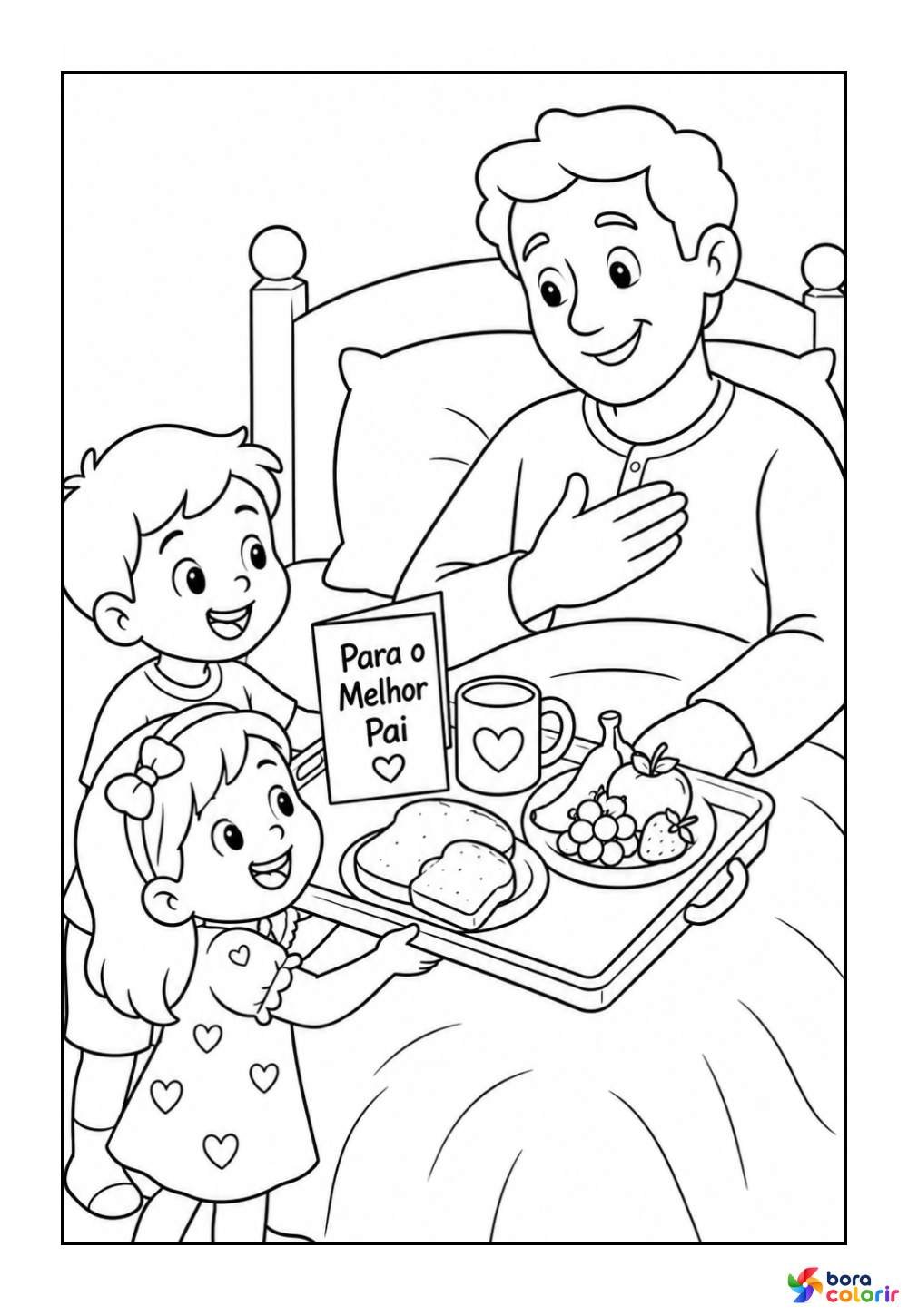 Desenho para Colorir de Pai e Filho