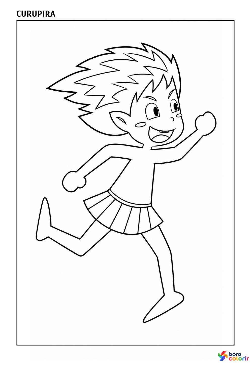 Desenho de Curupira - Foclore para colorir
