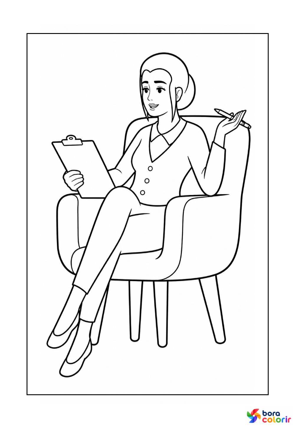 Desenhos de Psicóloga para colorir