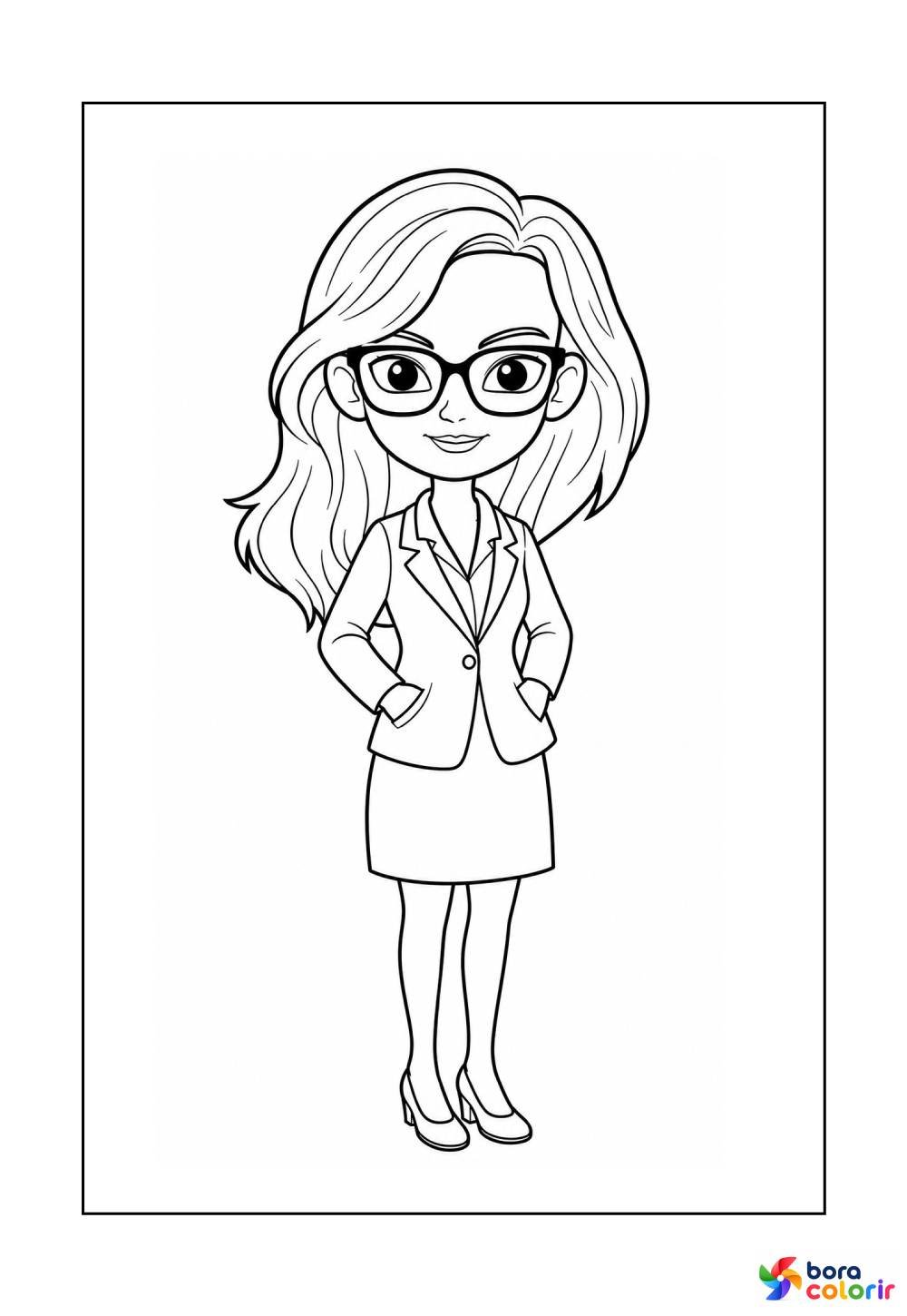 Desenho de Psicóloga para colorir