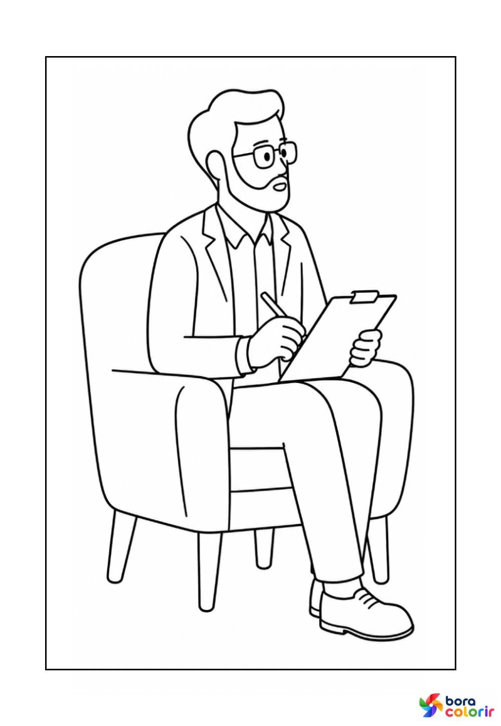 Desenho de Psicólogo para colorir