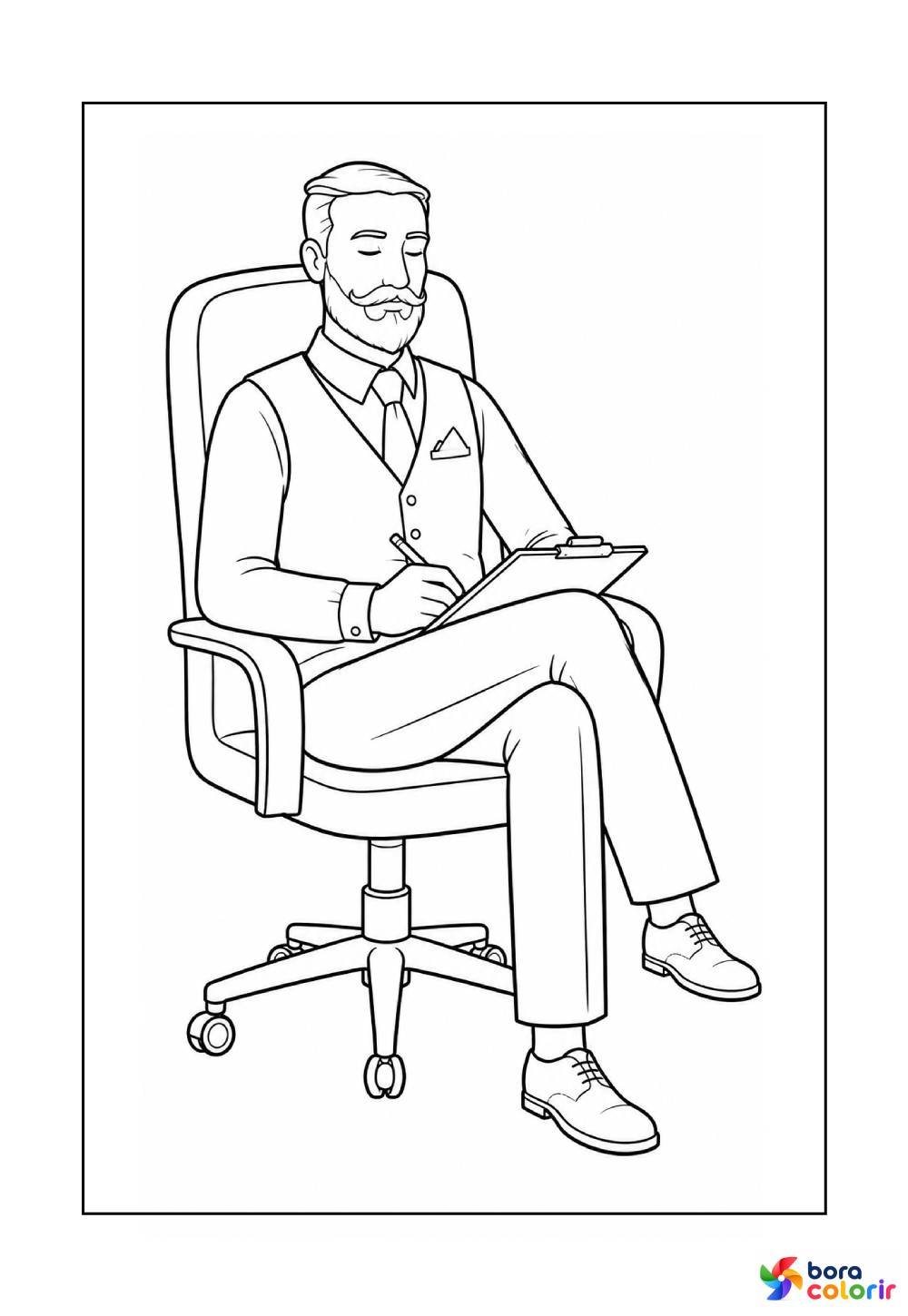 Desenho de Psicólogo para pintar