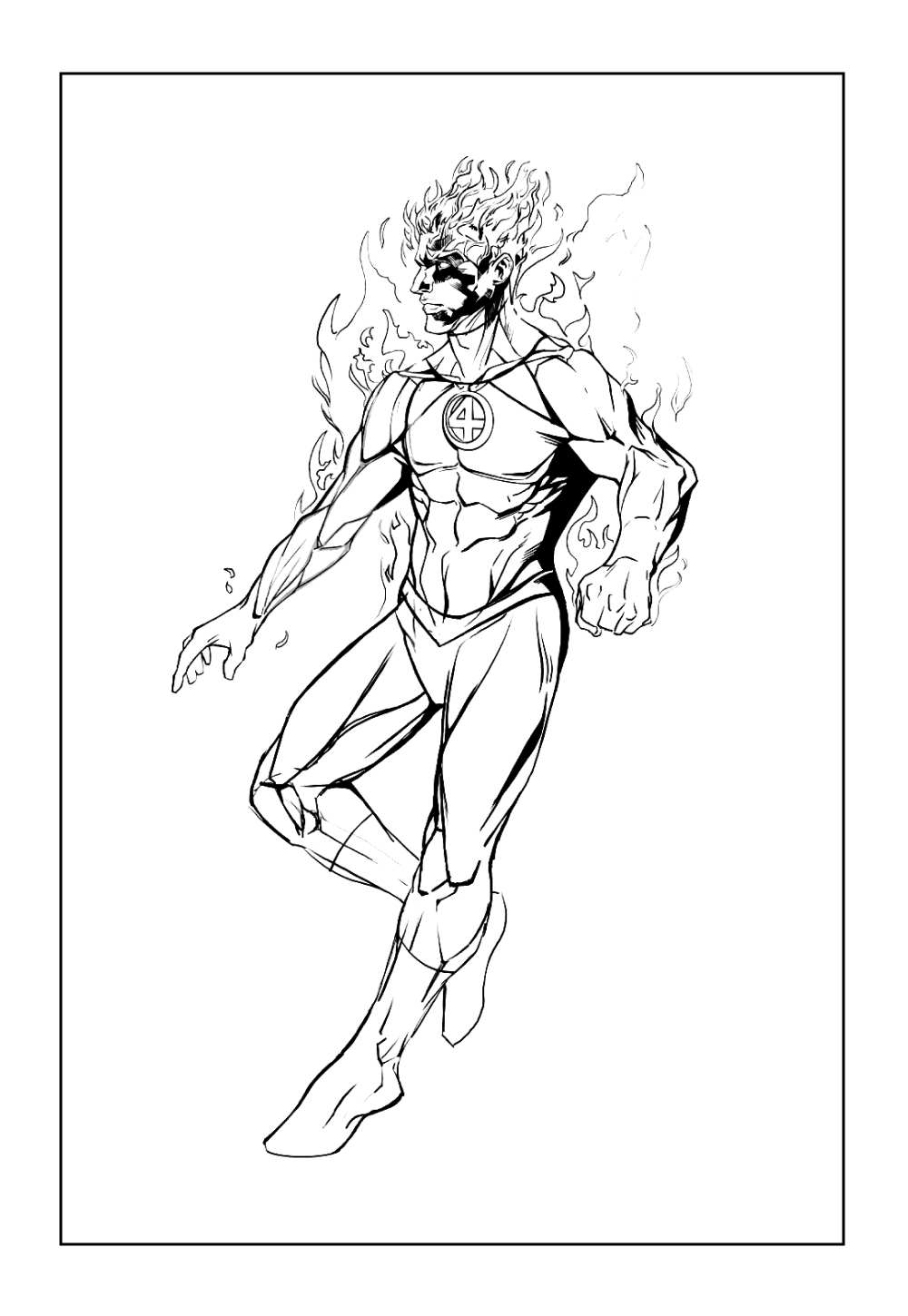Desenho do Tocha Humana para pintar