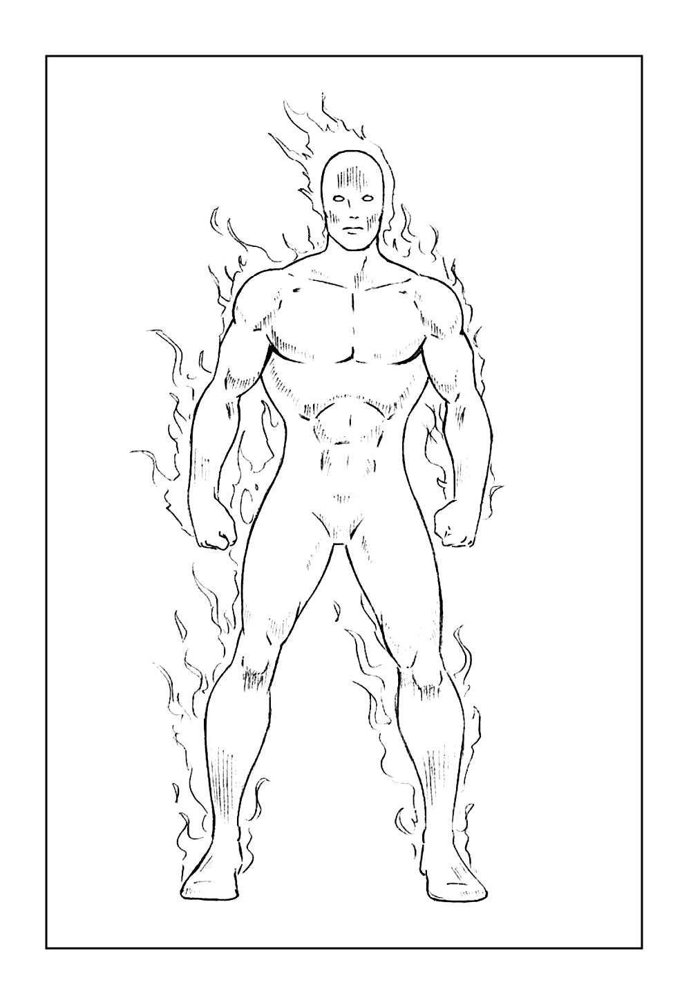 Desenho do Tocha Humana para pintar