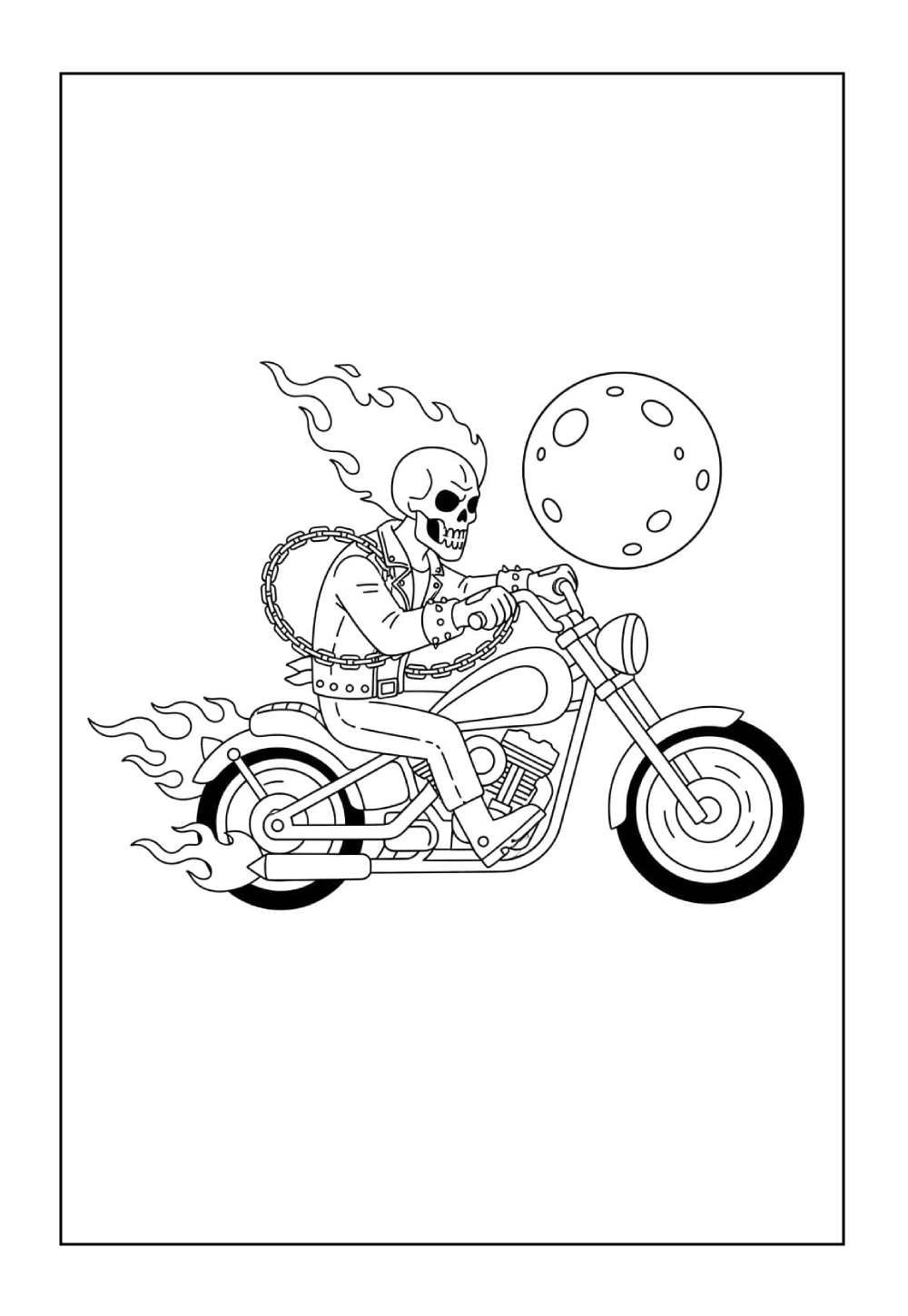 Motoqueiro Fantasma para pintar