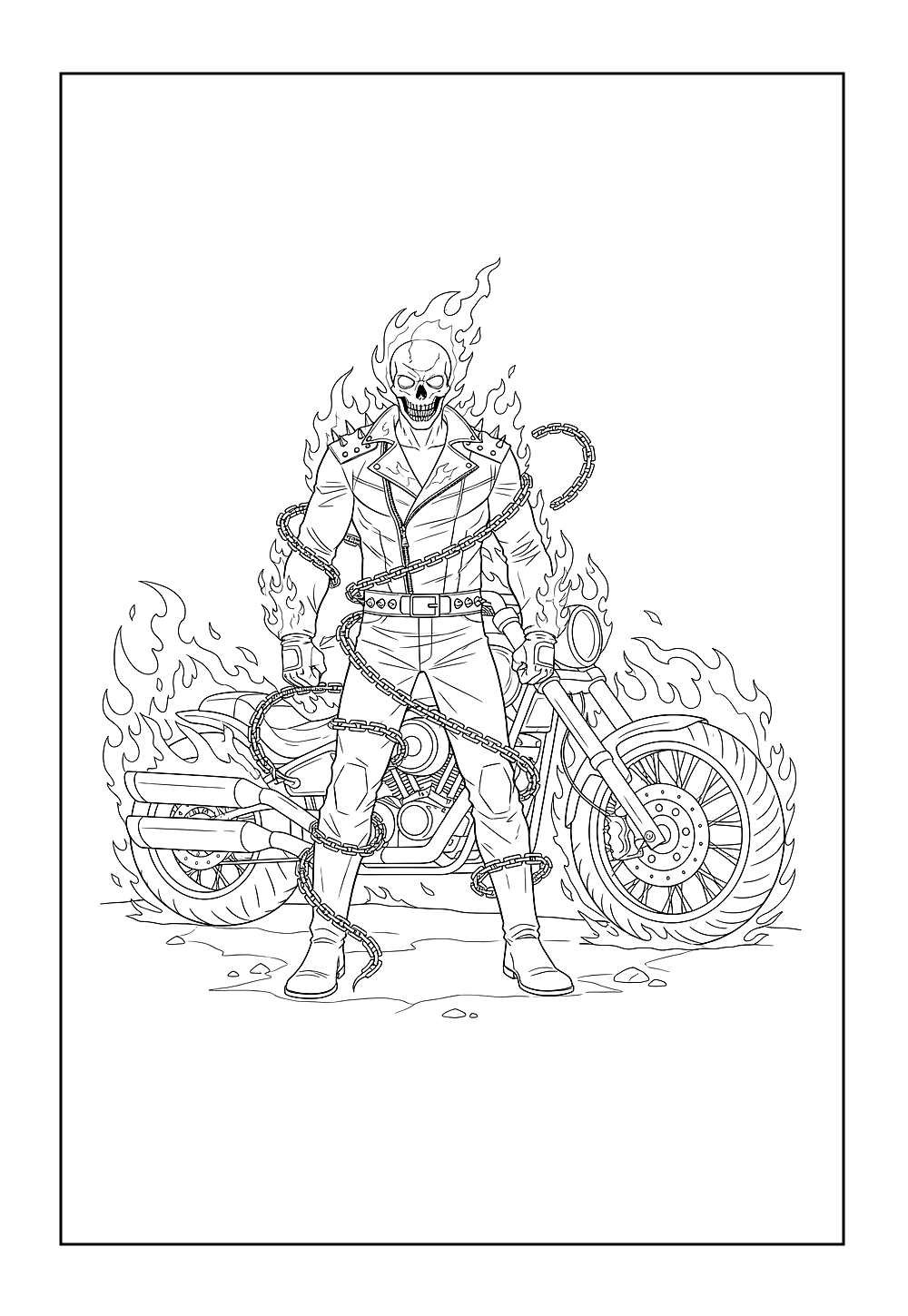 Desenho do Motoqueiro Fantasma para colorir