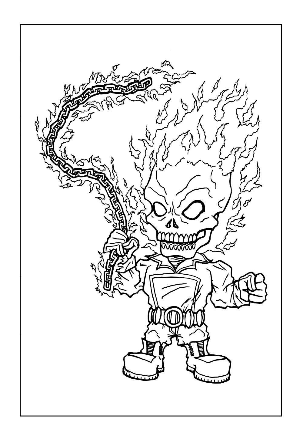 Motoqueiro Fantasma para colorir