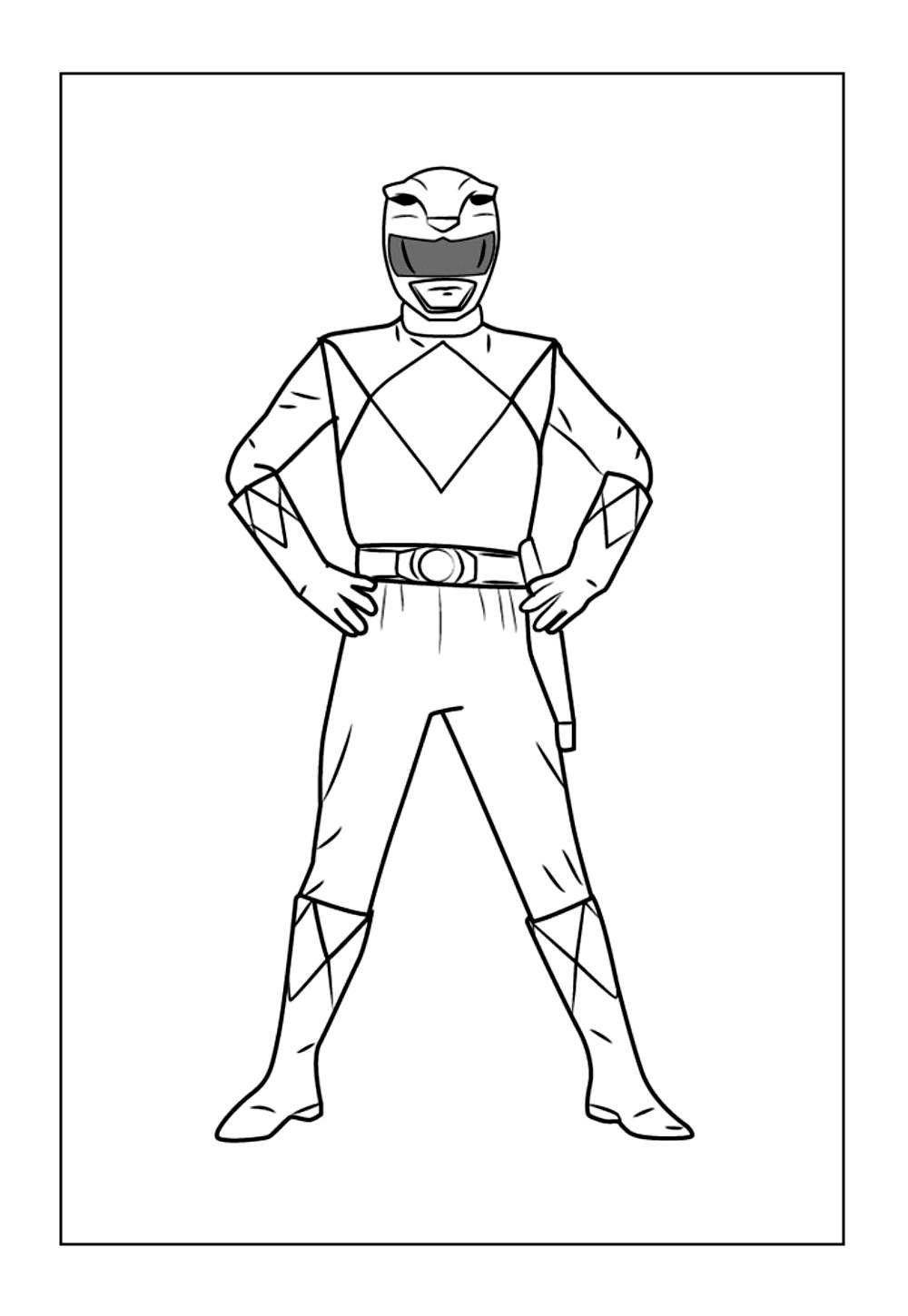 Power Ranger Amarela para colorir