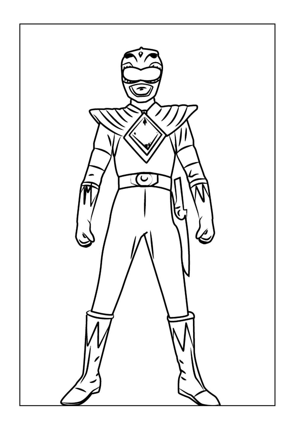Power Ranger Verde para imprimir e colorir