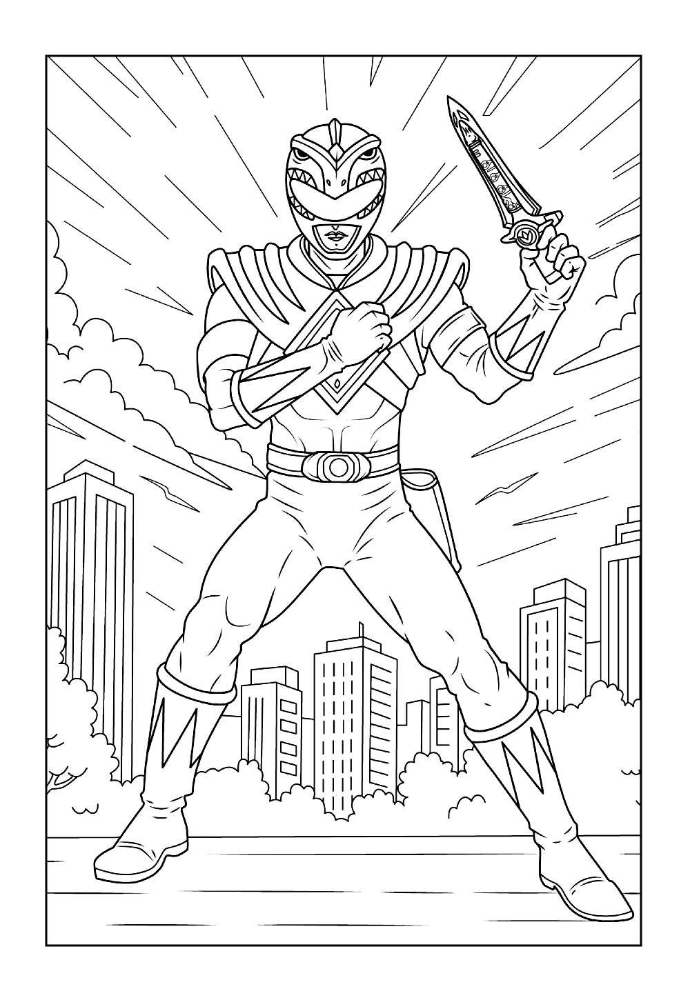 Desenho do Power Ranger Verde para colorir