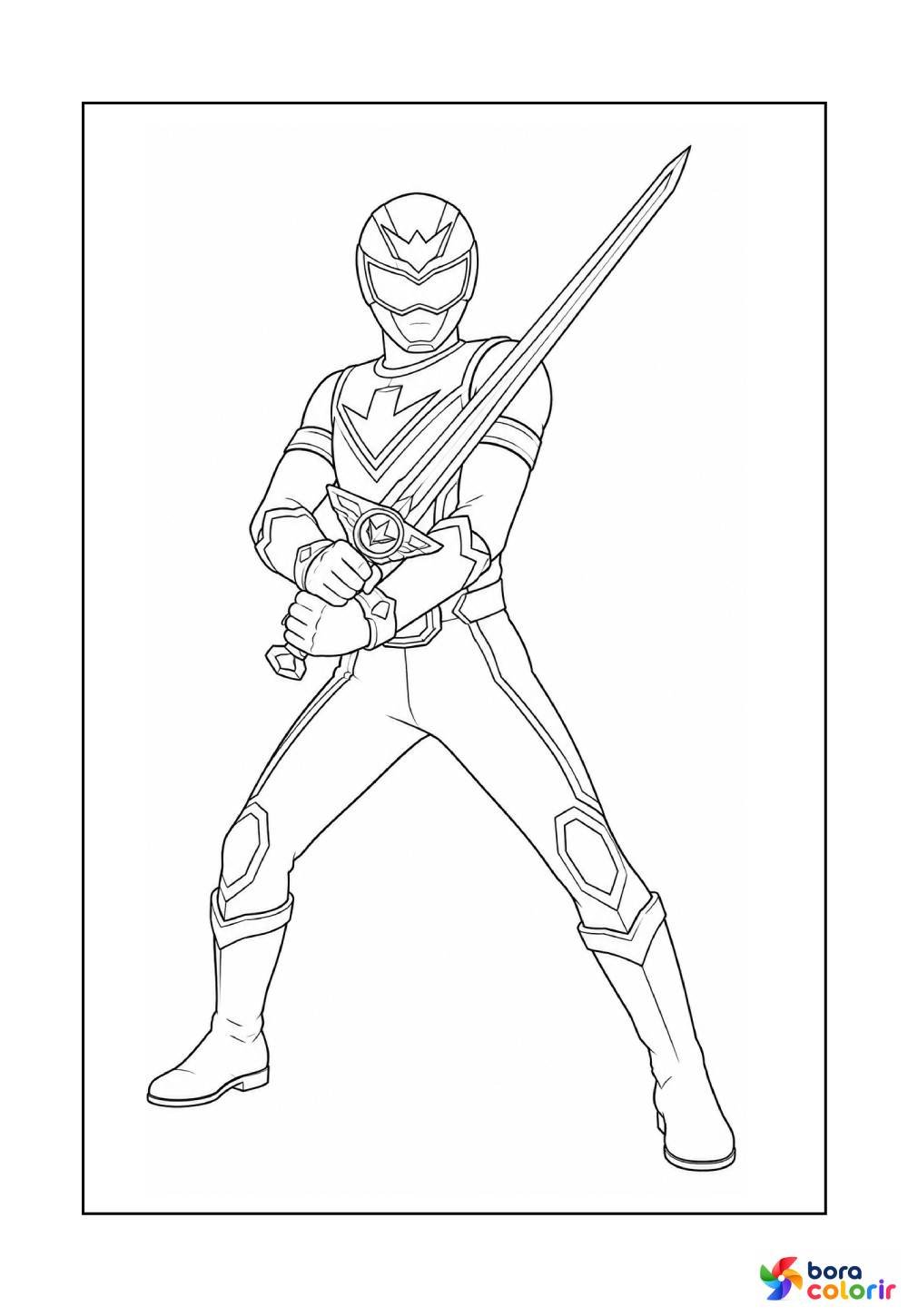 Desenho para Pintar do Power Ranger Vermelho