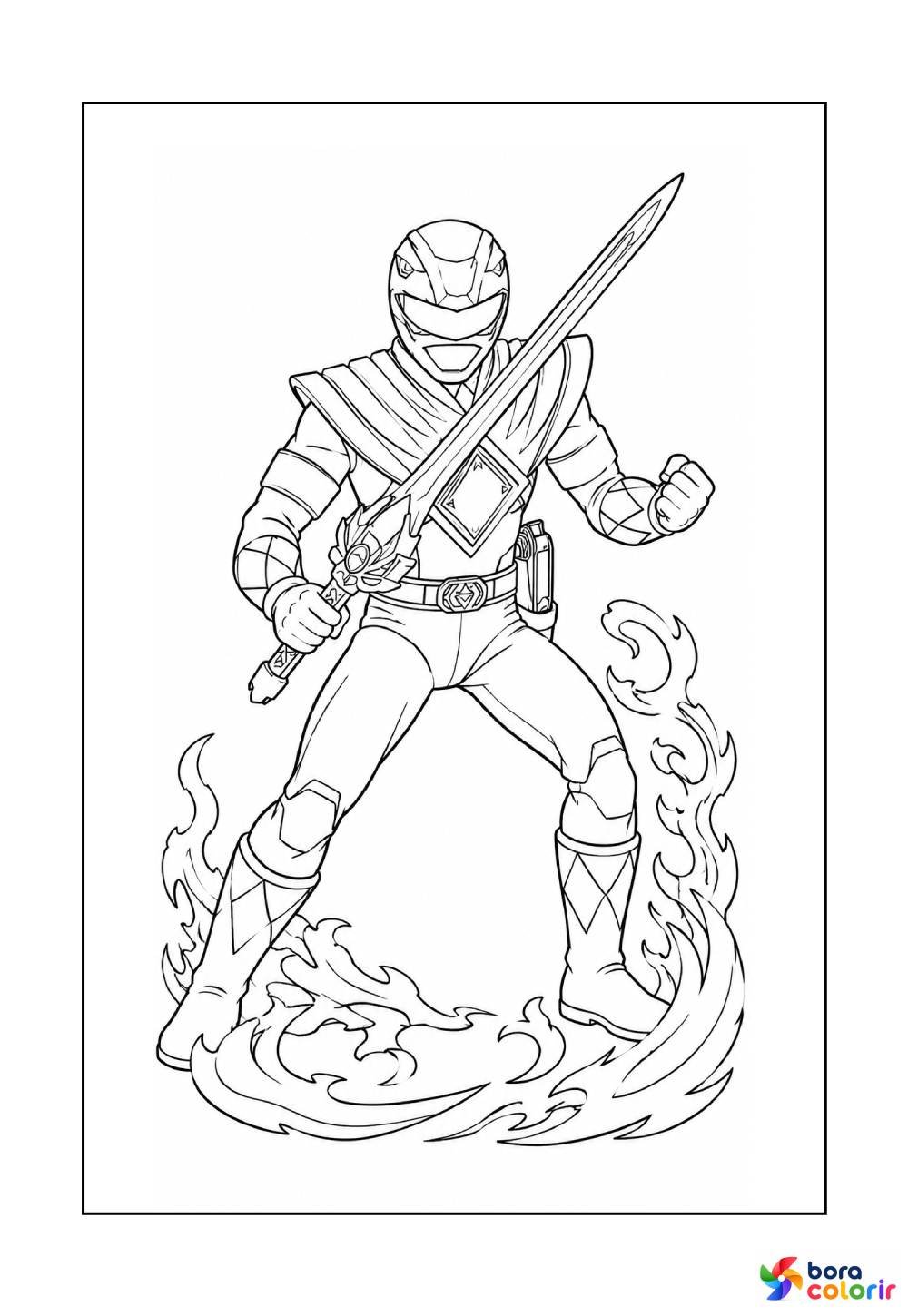 Desenho para Colorir do Power Ranger Vermelho