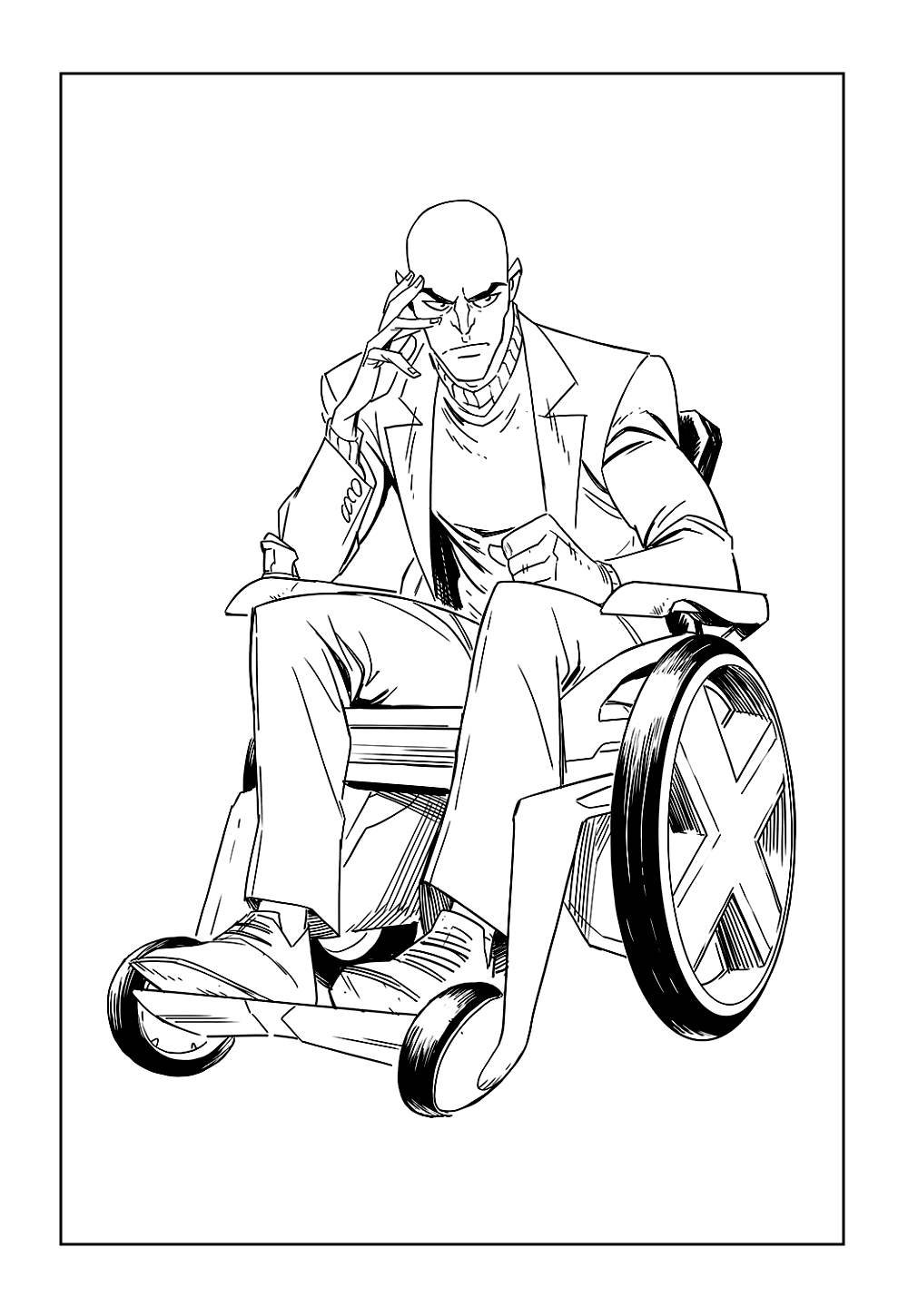 Professor Xavier para colorir