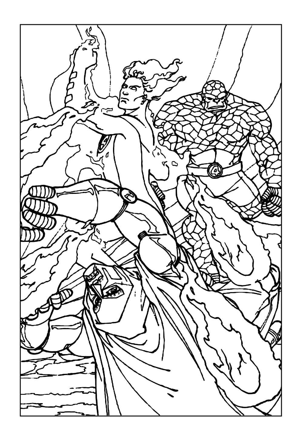 Quarteto Fantástico para colorir