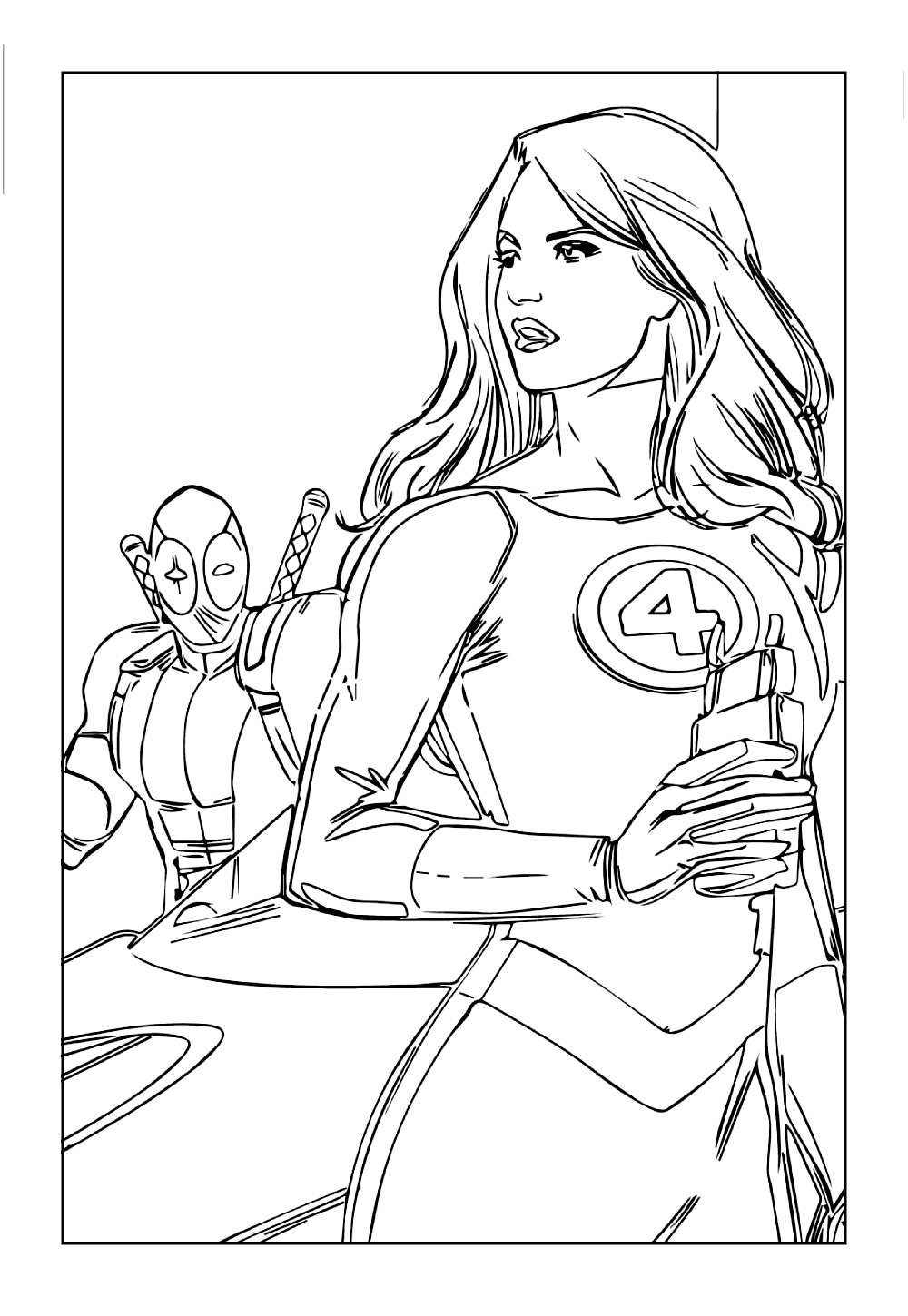 Desenho do Quarteto Fantástico para colorir