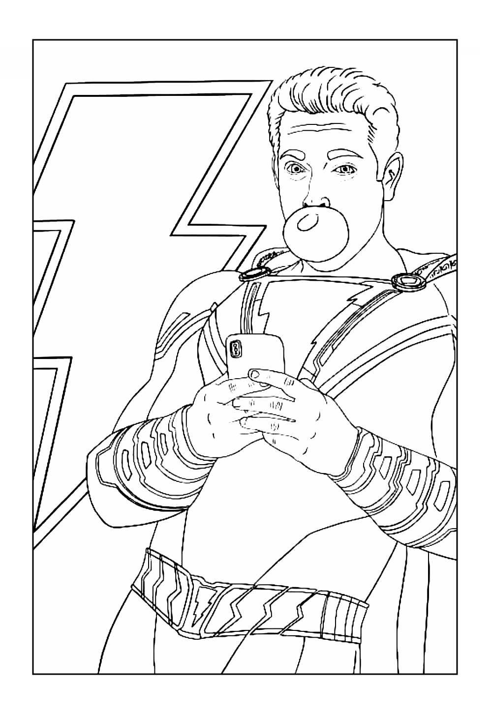 Desenho do Shazam para colorir