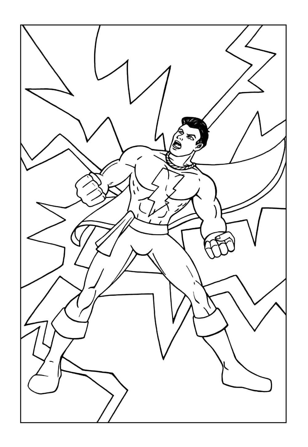 Desenho do Shazam para colorir