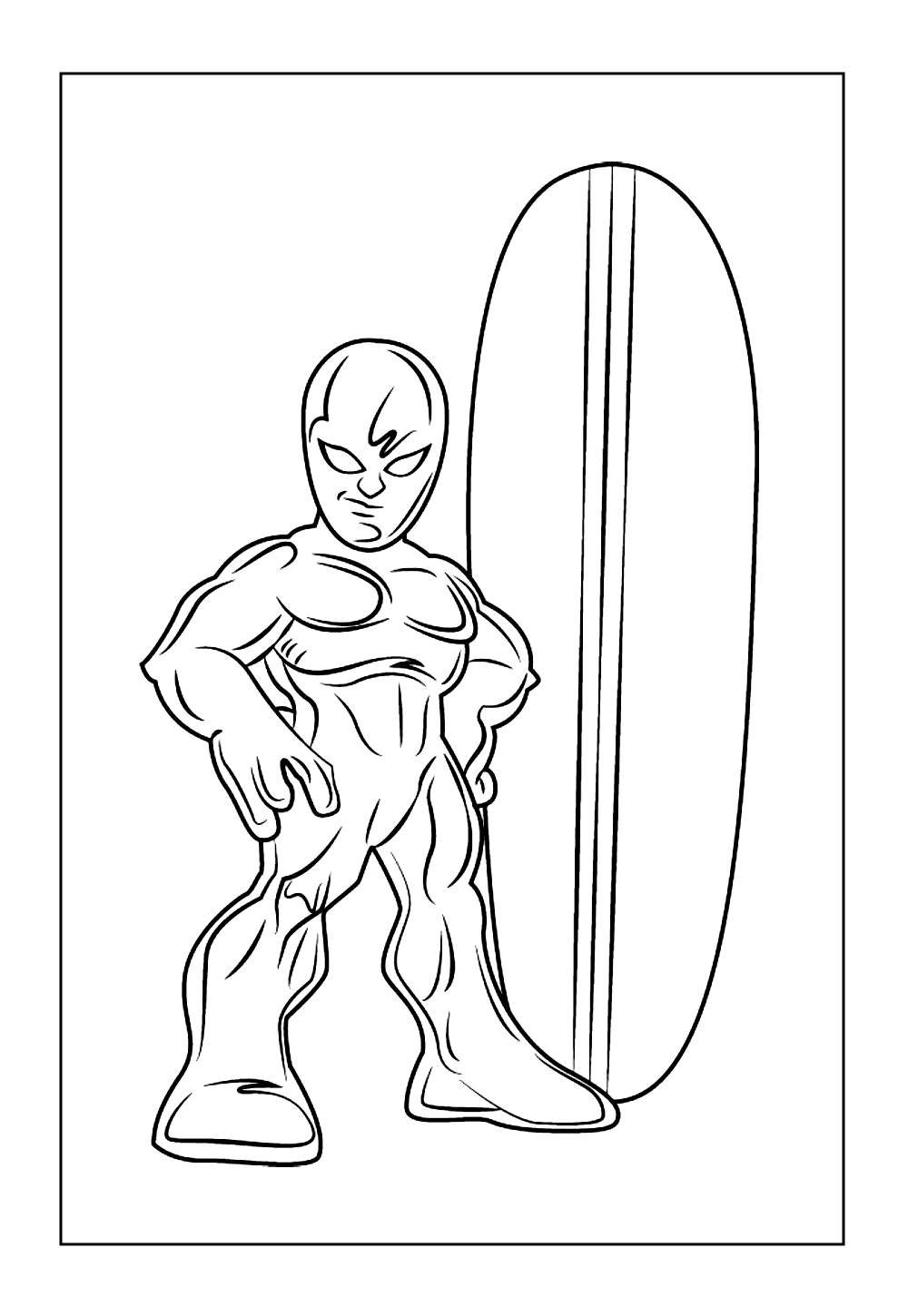 Desenho do Surfista Prateado para pintar