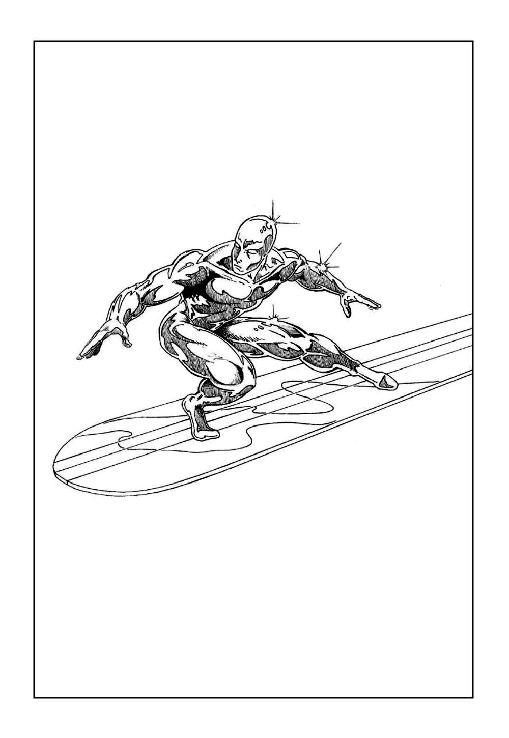 Surfista Prateado para colorir