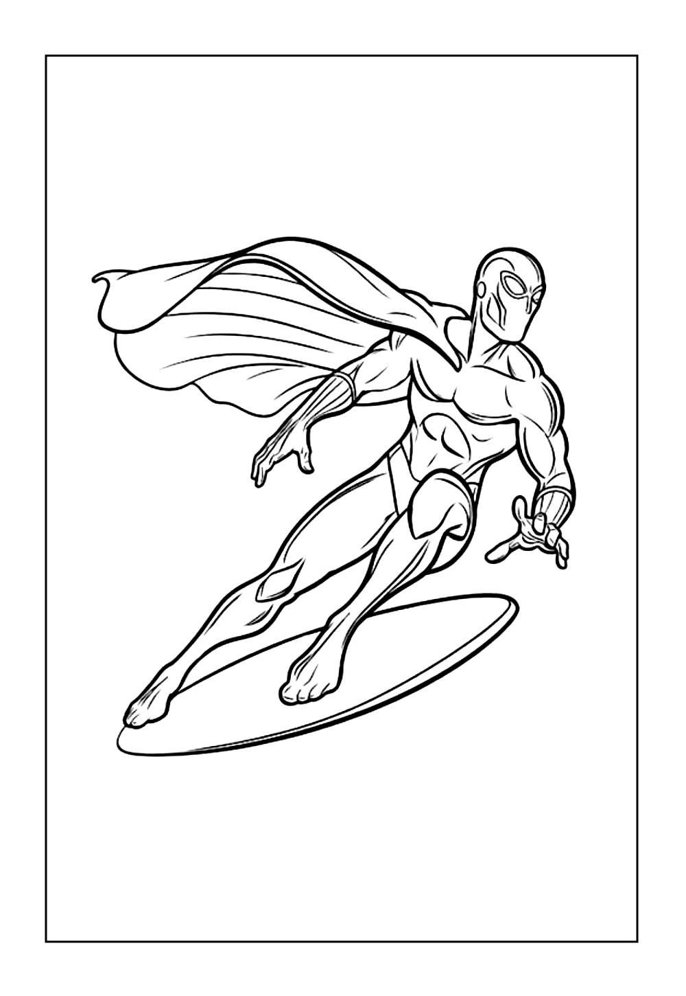 Desenho do Surfista Prateado