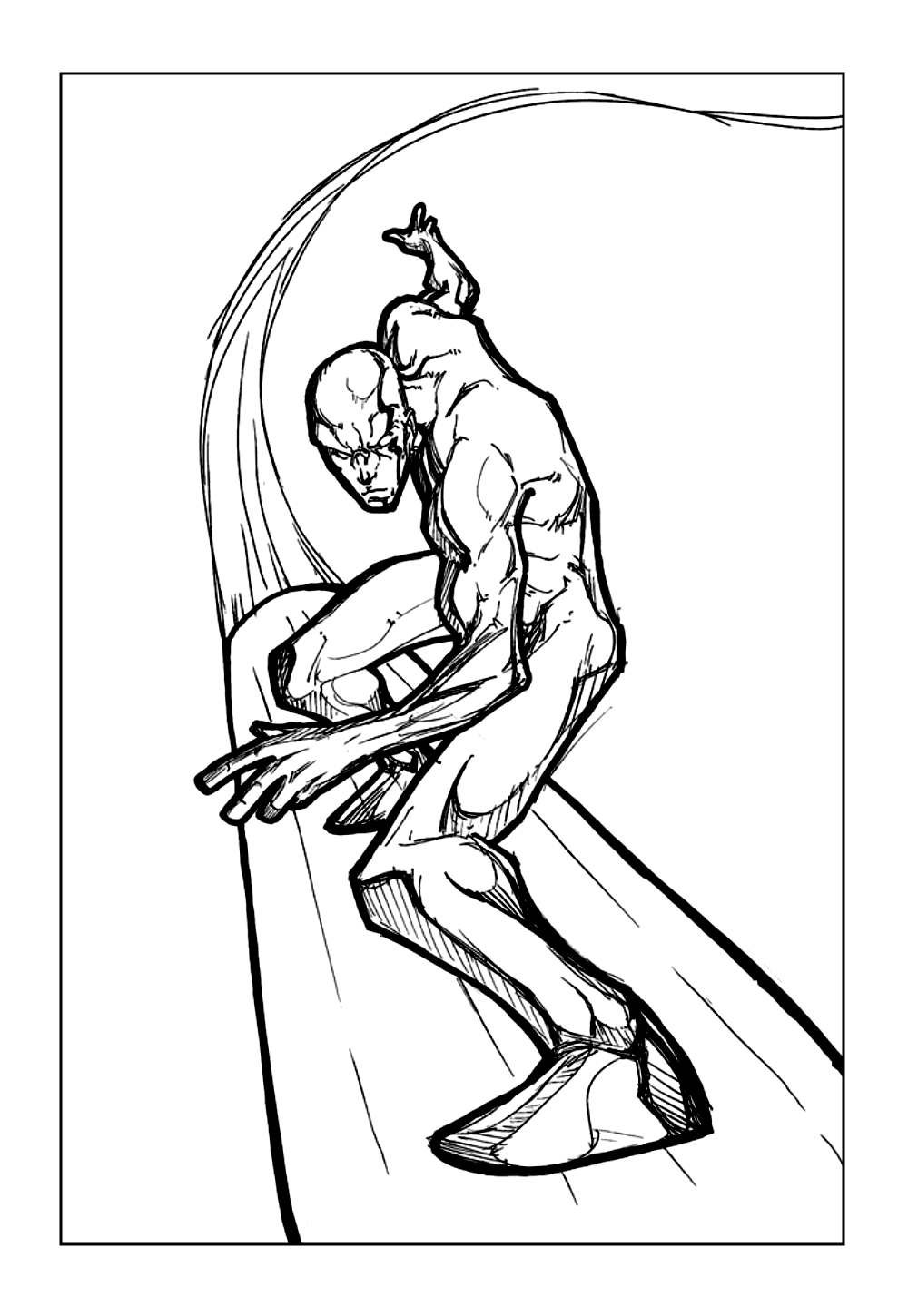 Desenho do Surfista Prateado para colorir