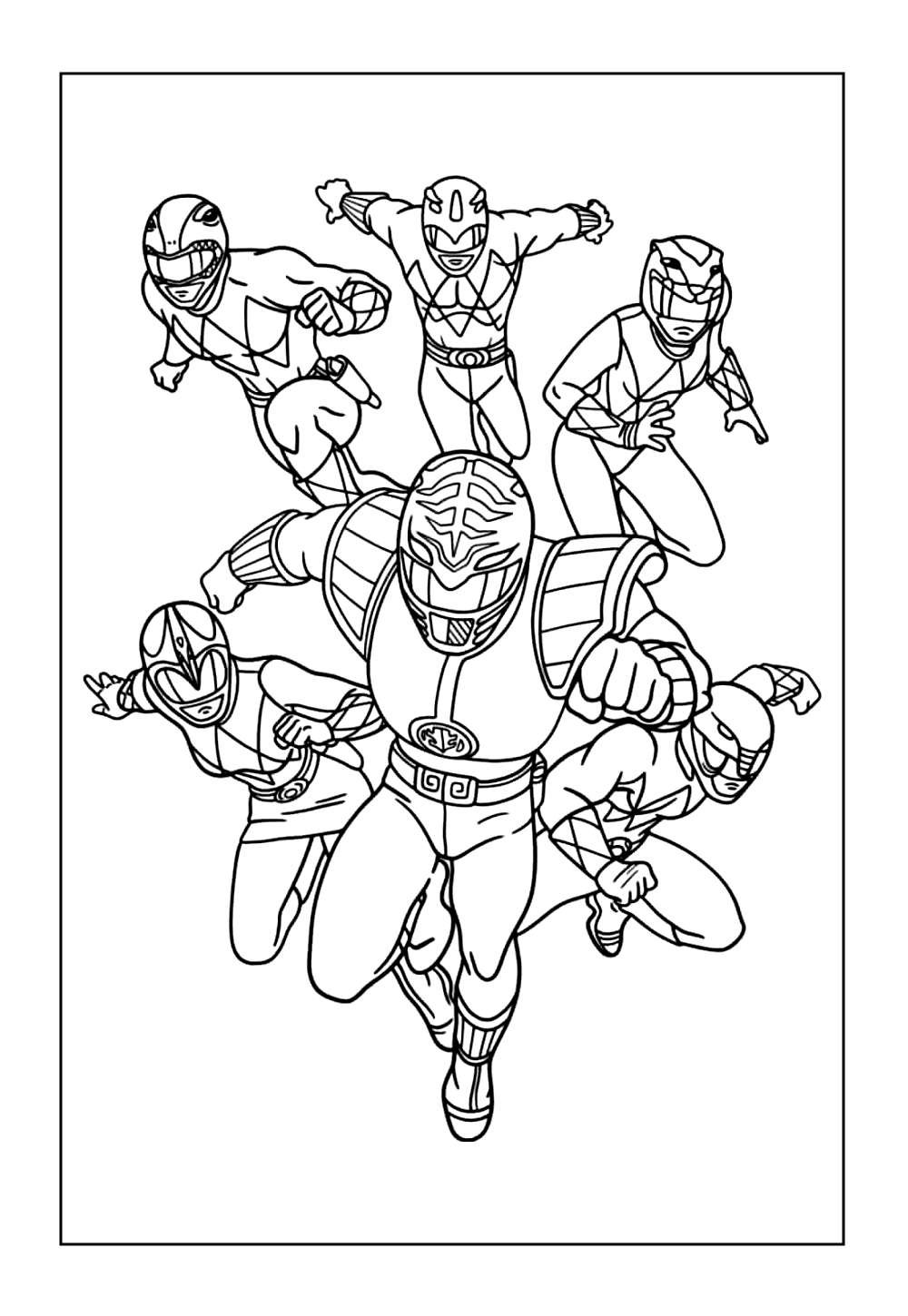 Desenho dos Power Rangers Mighty Morphin para colorir