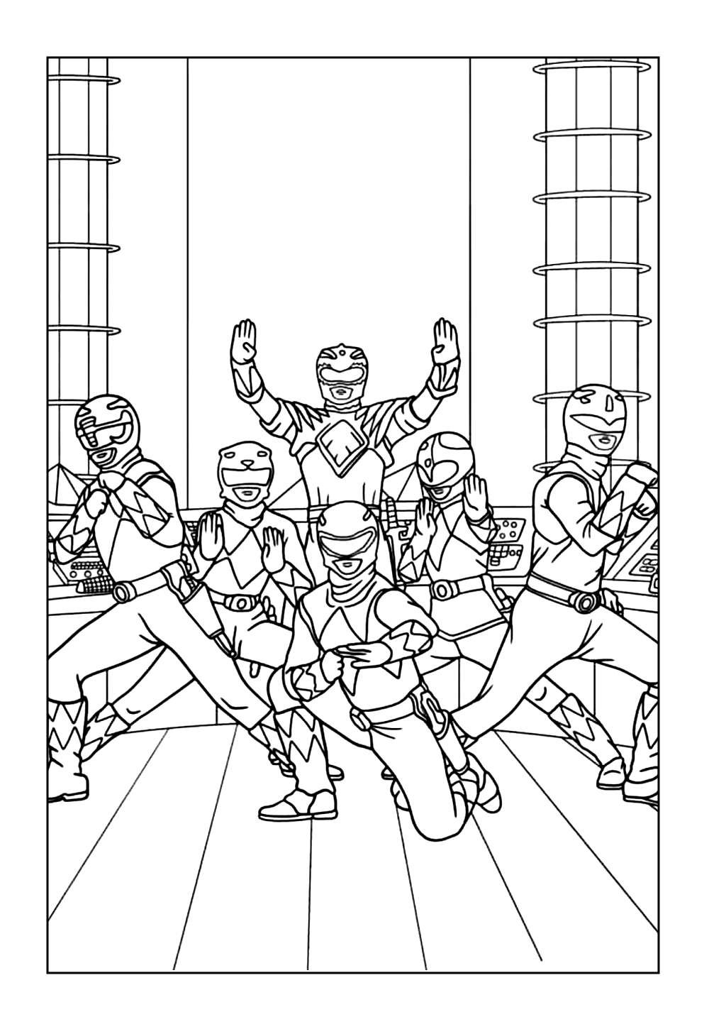 Desenhos dos Power Rangers Mighty Morphin para pintar