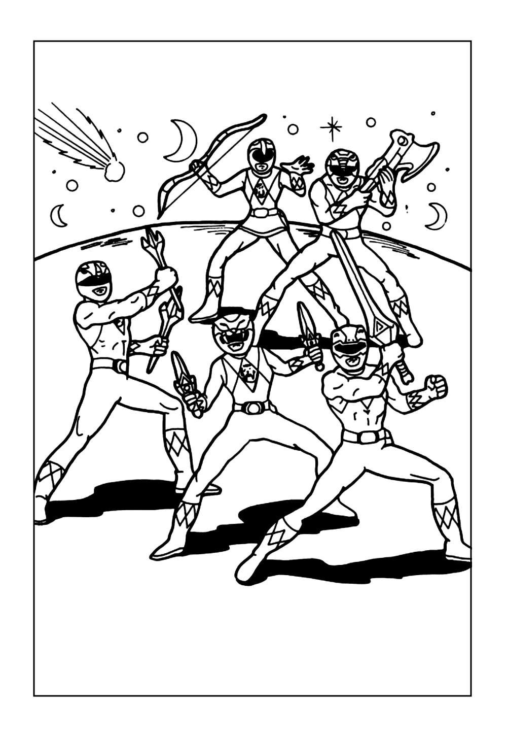 Power Rangers Mighty Morphin para pintar