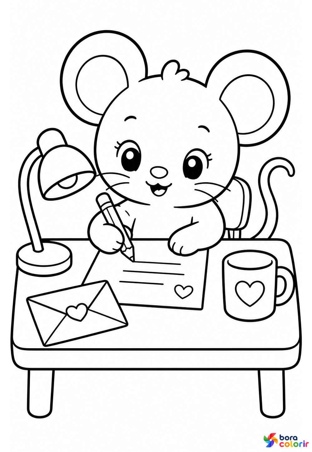 Ratinho Fofo para Colorir